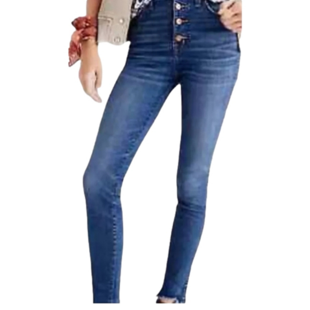 Madewell Button Fly 10" High-Rise Skinny Medium Wash 90% Cotton Jeans Size 28